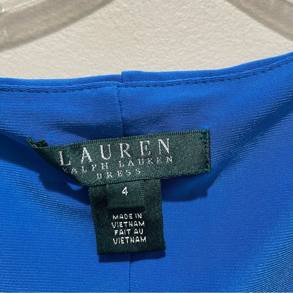Lauren Ralph Lauren Cowl Neck Sheath Dress Blue Women’s Size 4 - Picture 7 of 8